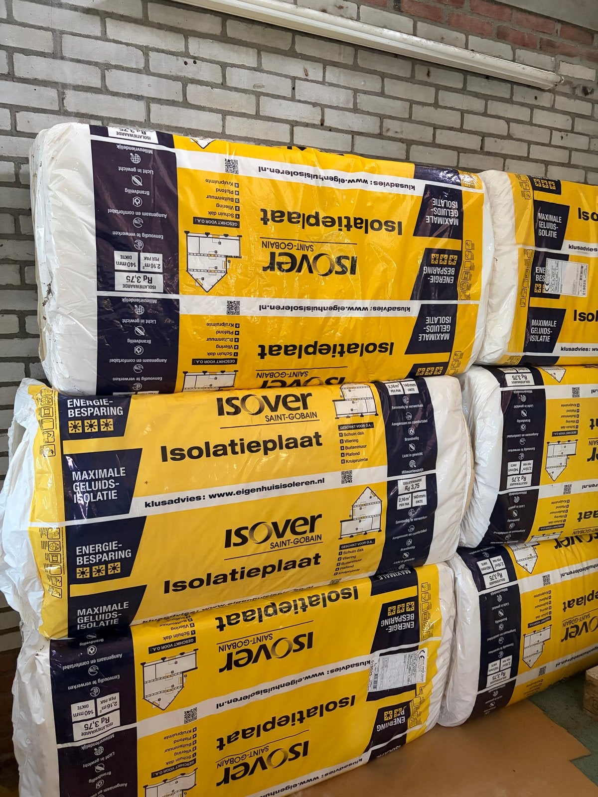 ISOVER Isolatieplaat /glaswol  140mm, Rd 3,75, Doe-het-zelf en Verbouw, 12 cm of meer, Nieuw, 15 m² of meer, Glaswol