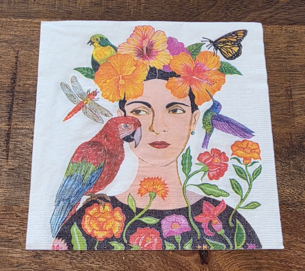 Servetten Frida Kahlo 4 stuks, Ophalen of Verzenden, Nieuw