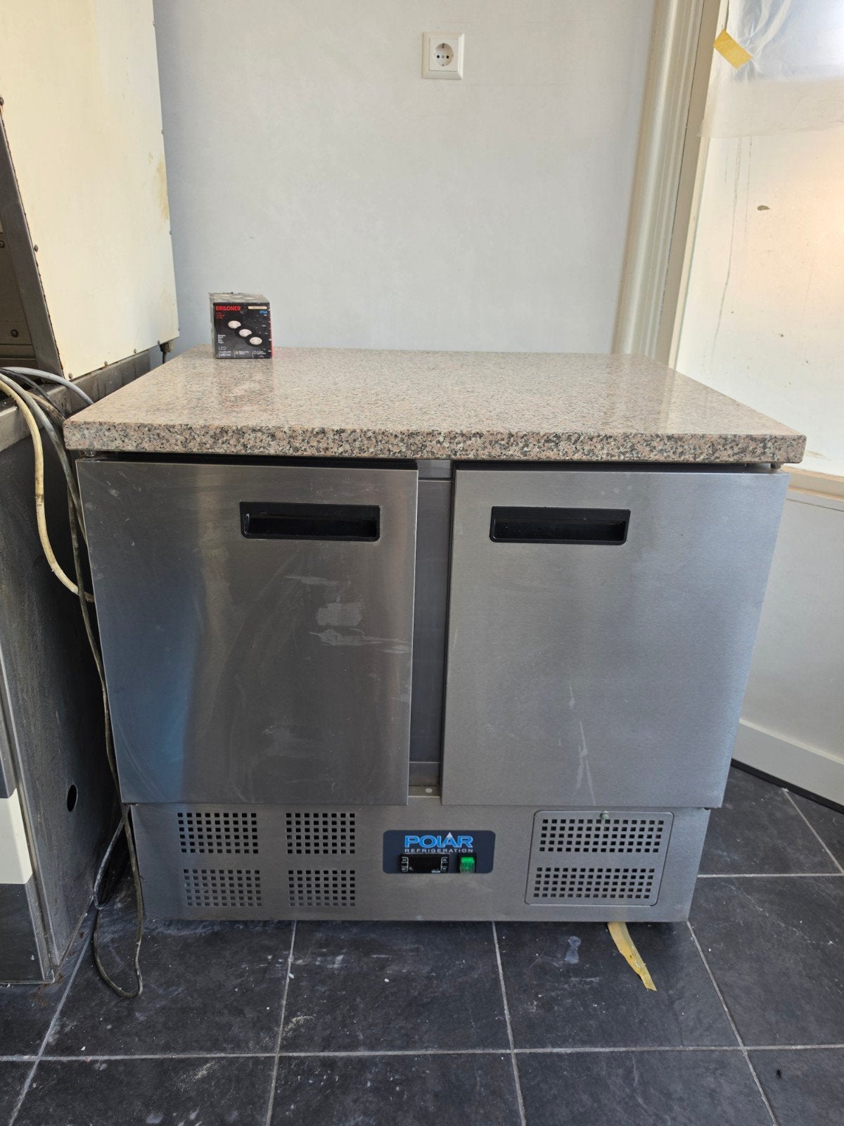 Polar professionele koelwerkbank met granieten werkblad, Ophalen, 60 tot 90 cm, 160 cm of meer