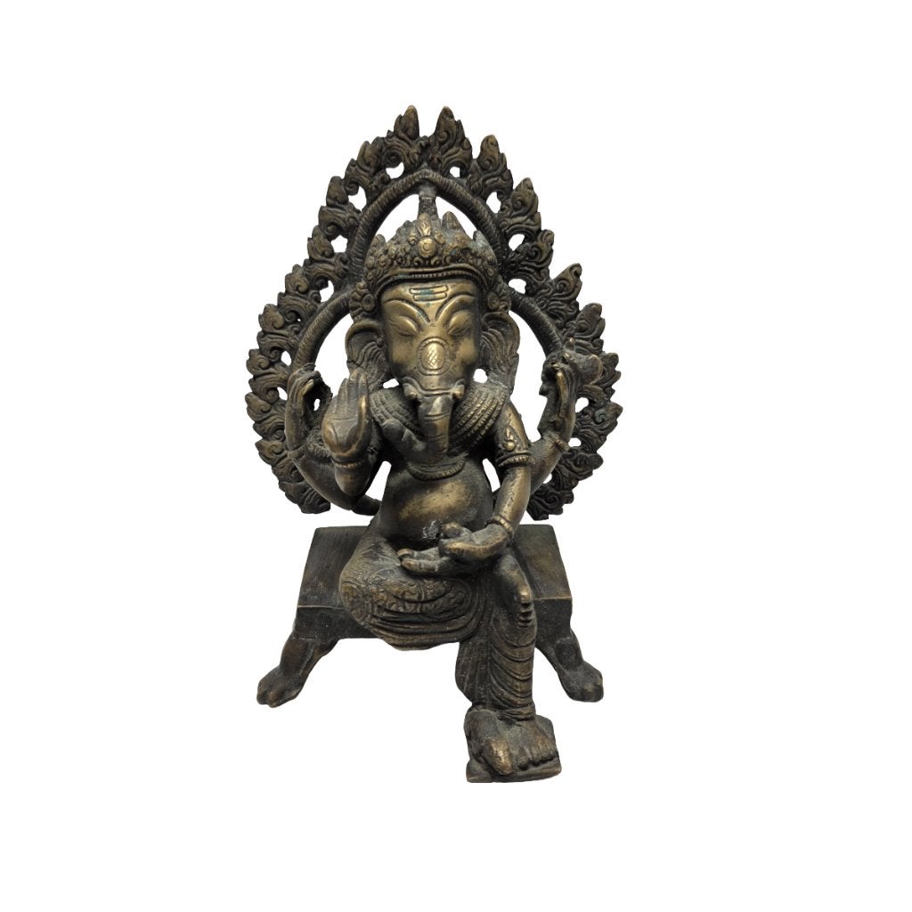 Vintage Bronzen Ganesh beeld, Huis en Inrichting, Woonaccessoires | Boeddhabeelden, Zwart, Ophalen of Verzenden, Zo goed als nieuw