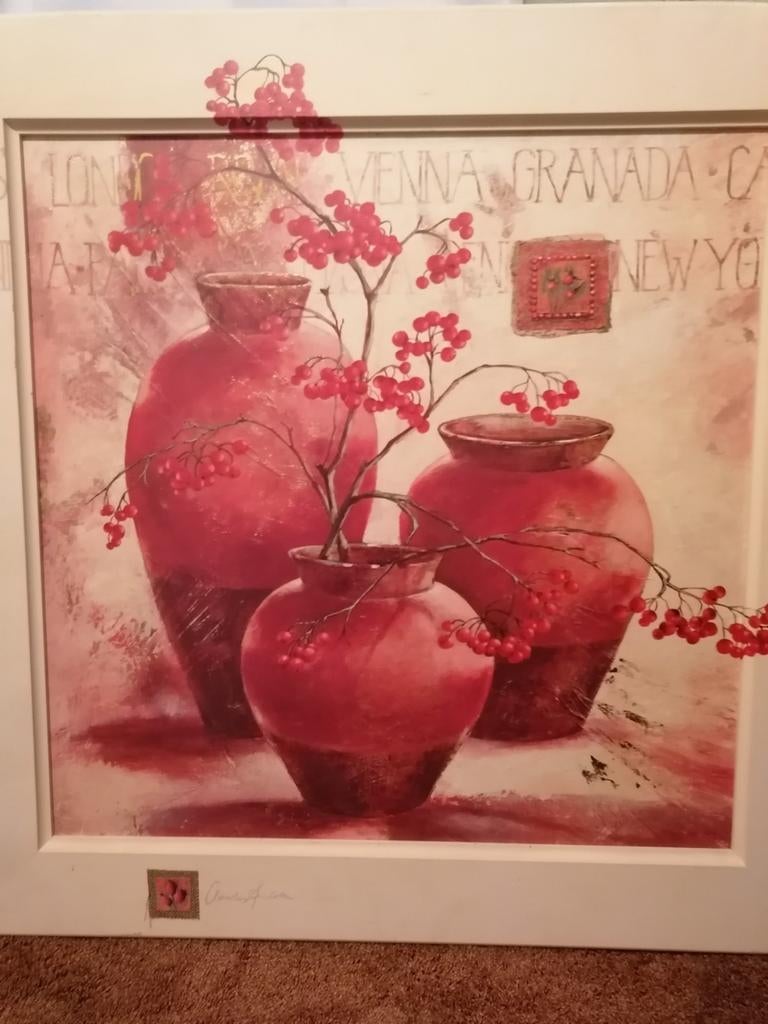Schilderij met vazen en bessen, Antiek en Kunst, Ophalen