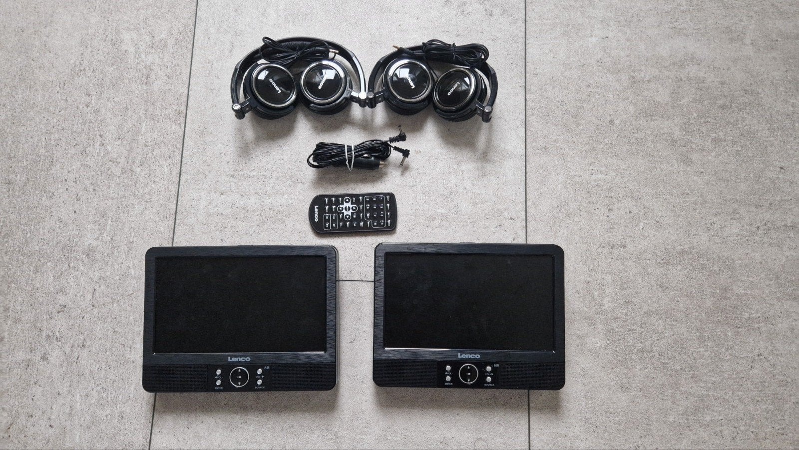 Lenco DVP-938 Draagbare DVD-speler set met 2 schermen, Ophalen of Verzenden, Gebruikt, Dvd-speler, Draagbaar