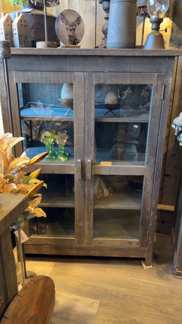 STOERE DRIFTWOOD VITRINE KAST, Ophalen, Met deur(en), Gezellig, Overige houtsoorten