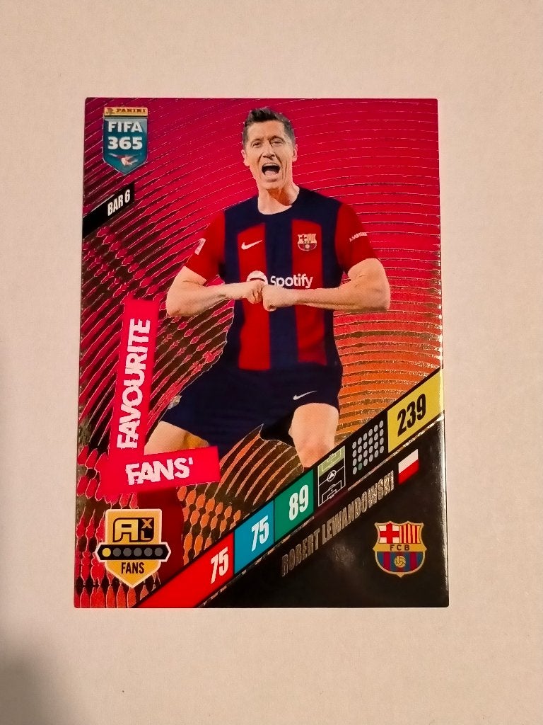 Fifa365 Fifa 365 2024 Adrenalyn voetbal Lewandowski Panini, Ophalen of Verzenden, Gebruikt