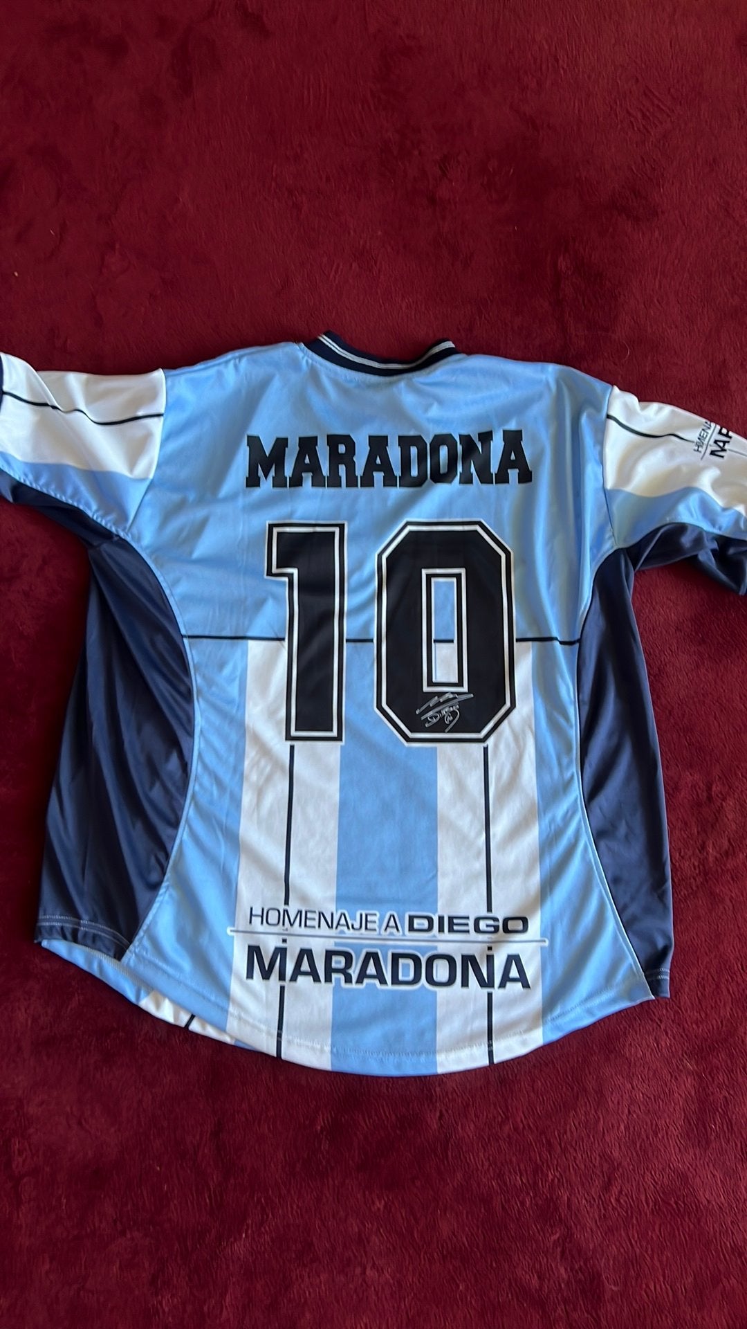 Uniek Collectors MARADONA Hommage voetbal shirt Argentinië, Verzamelen, Ophalen of Verzenden, Zo goed als nieuw, Buitenlandse clubs