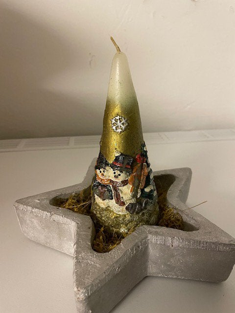 NOSTALGISCHE KERSTKAARS IN STERVORMIG BAKJE, Ophalen of Verzenden, Zo goed als nieuw
