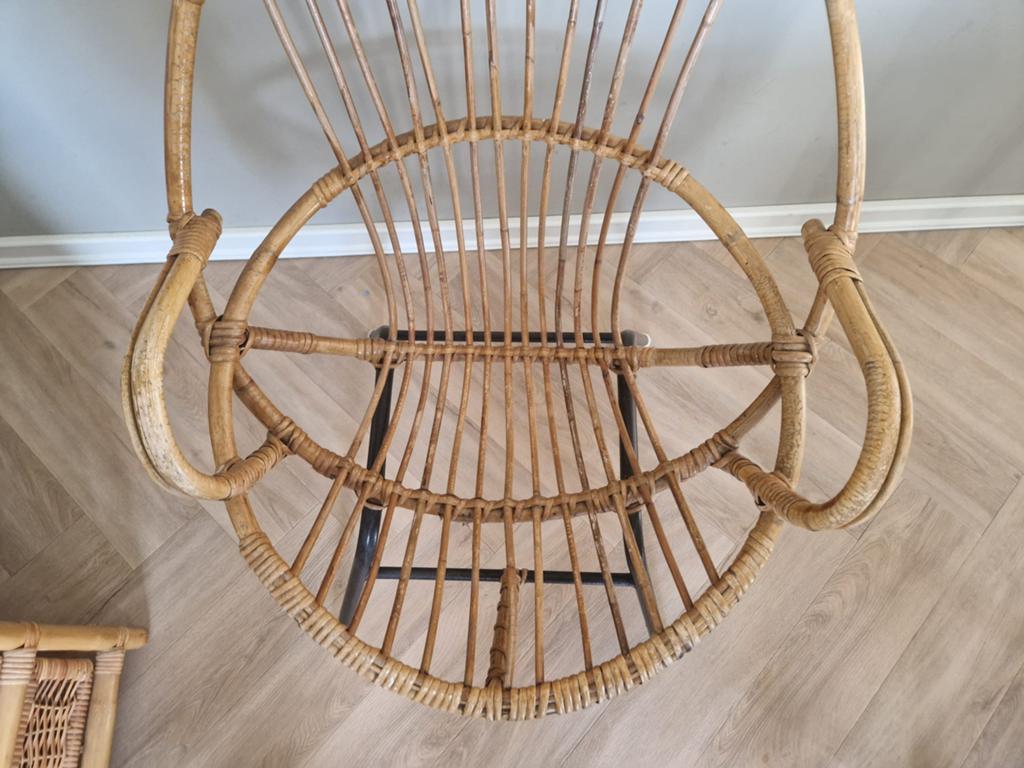 Vintage Rohe Noordwolde bamboe stoel, Ophalen
