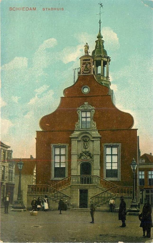 388-543-037 Schiedam Stadhuis, Verzenden, Voor 1920, Zuid-Holland