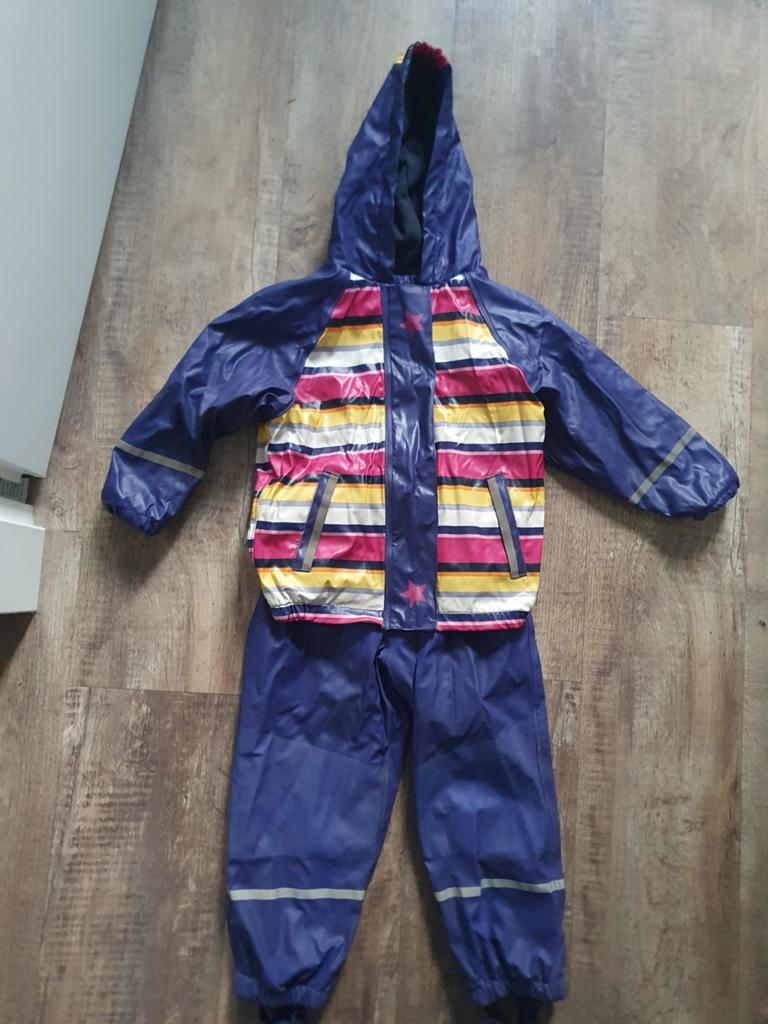Gevoerd regenpak maat 98-104, Broek, Gebruikt, Jongen of Meisje, Ophalen of Verzenden