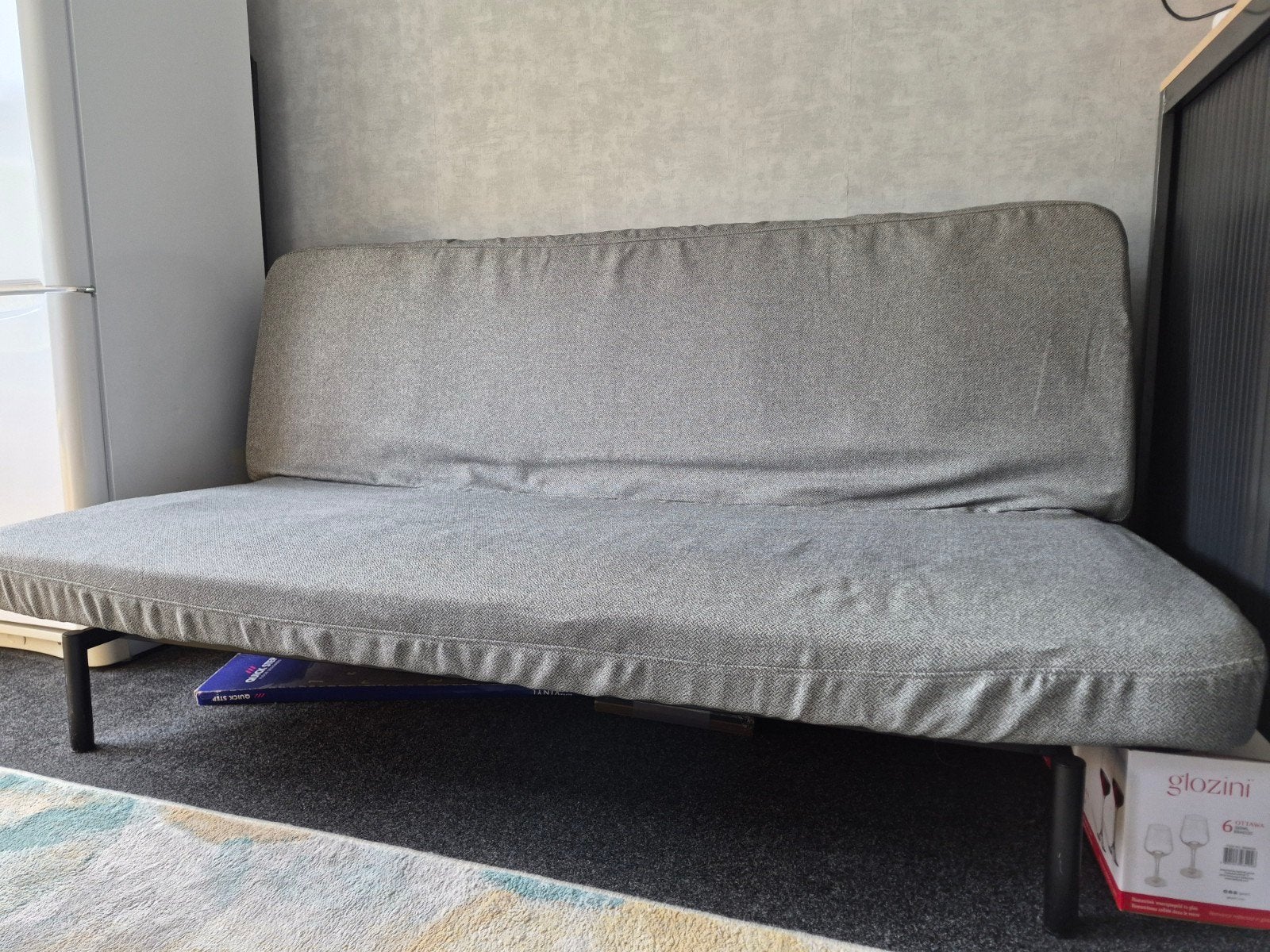 NYHAMN 3-zits slaapbank, Ophalen, 100 cm, Zwart, Tweepersoons