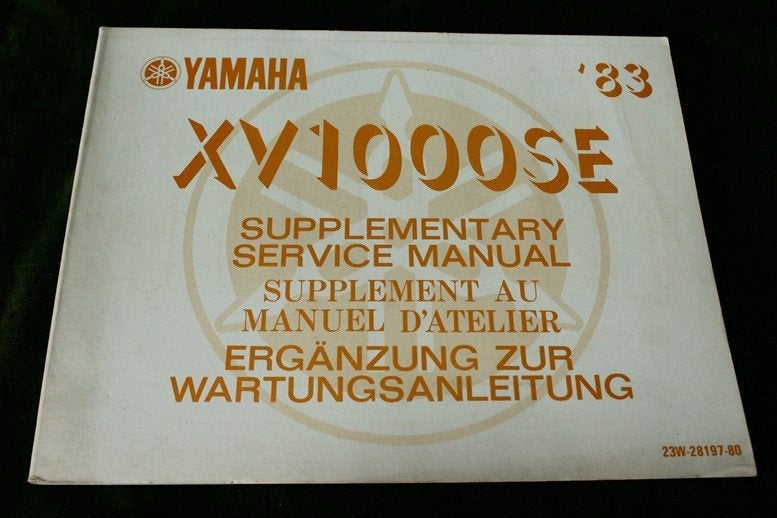 Yamaha XV1000 SE 1983 service manual supplement, Motoren, Handleidingen en Instructieboekjes, Yamaha, Ophalen of Verzenden