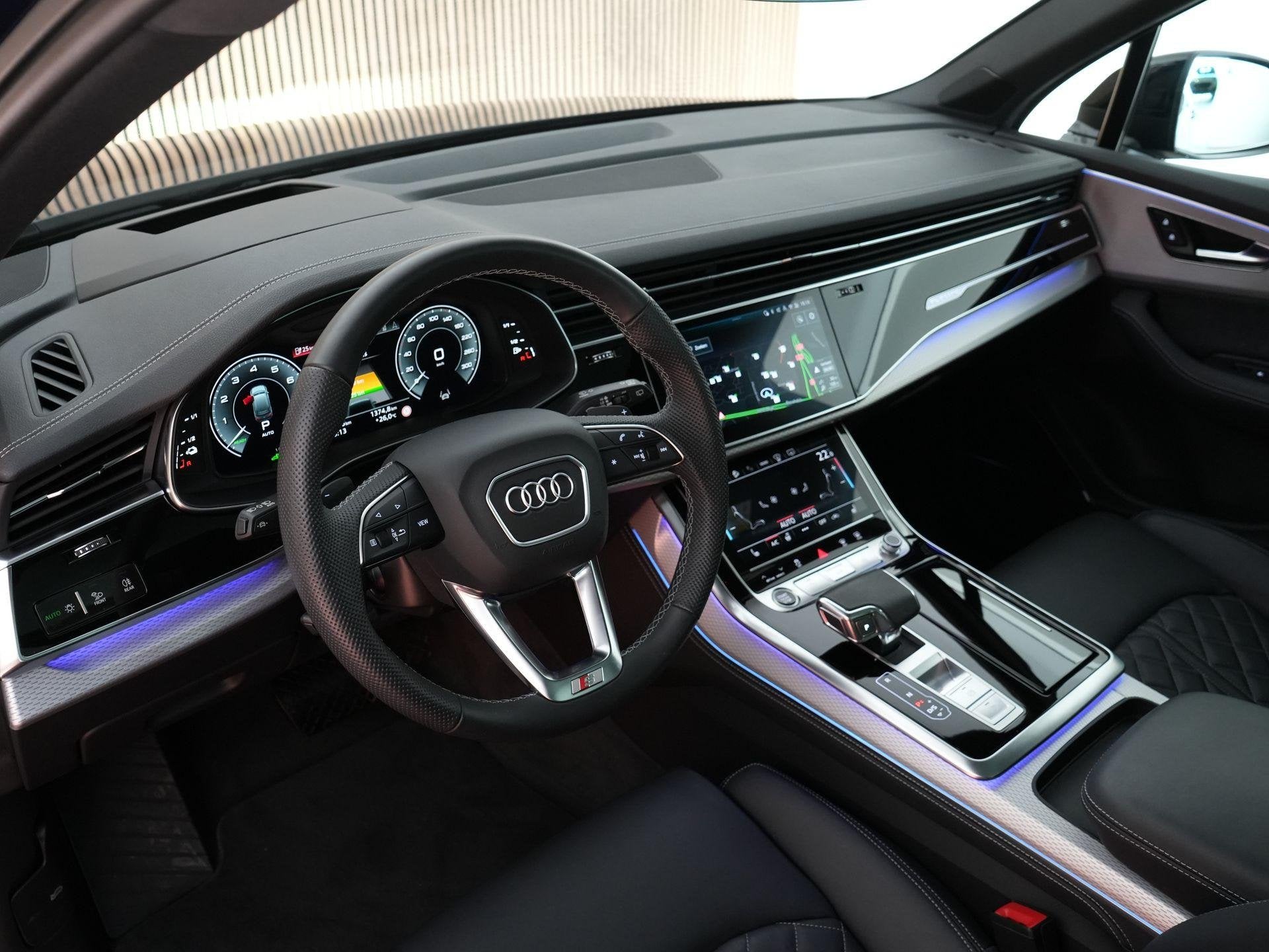Audi Q7 60 TFSI e quattro Pro Line S Competition |achterasbe, Automaat, Gebruikt, 2995 cc, Blauw