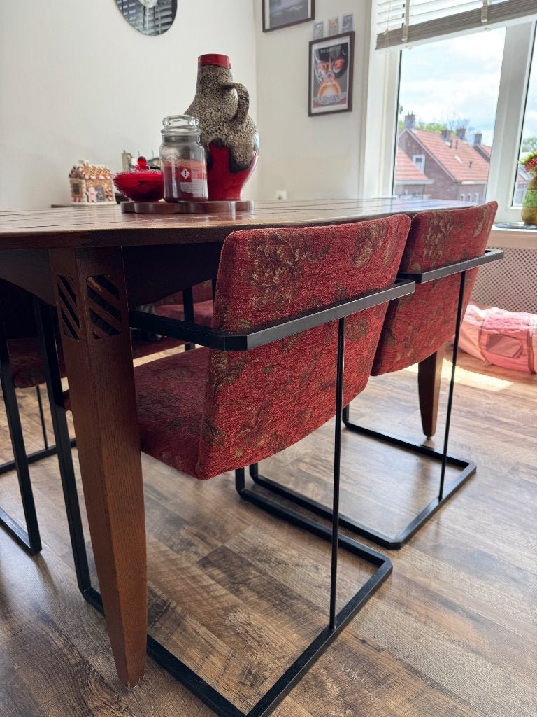 4 unieke eetkamer stoelen, Ophalen, Gebruikt, Vintage, Vier