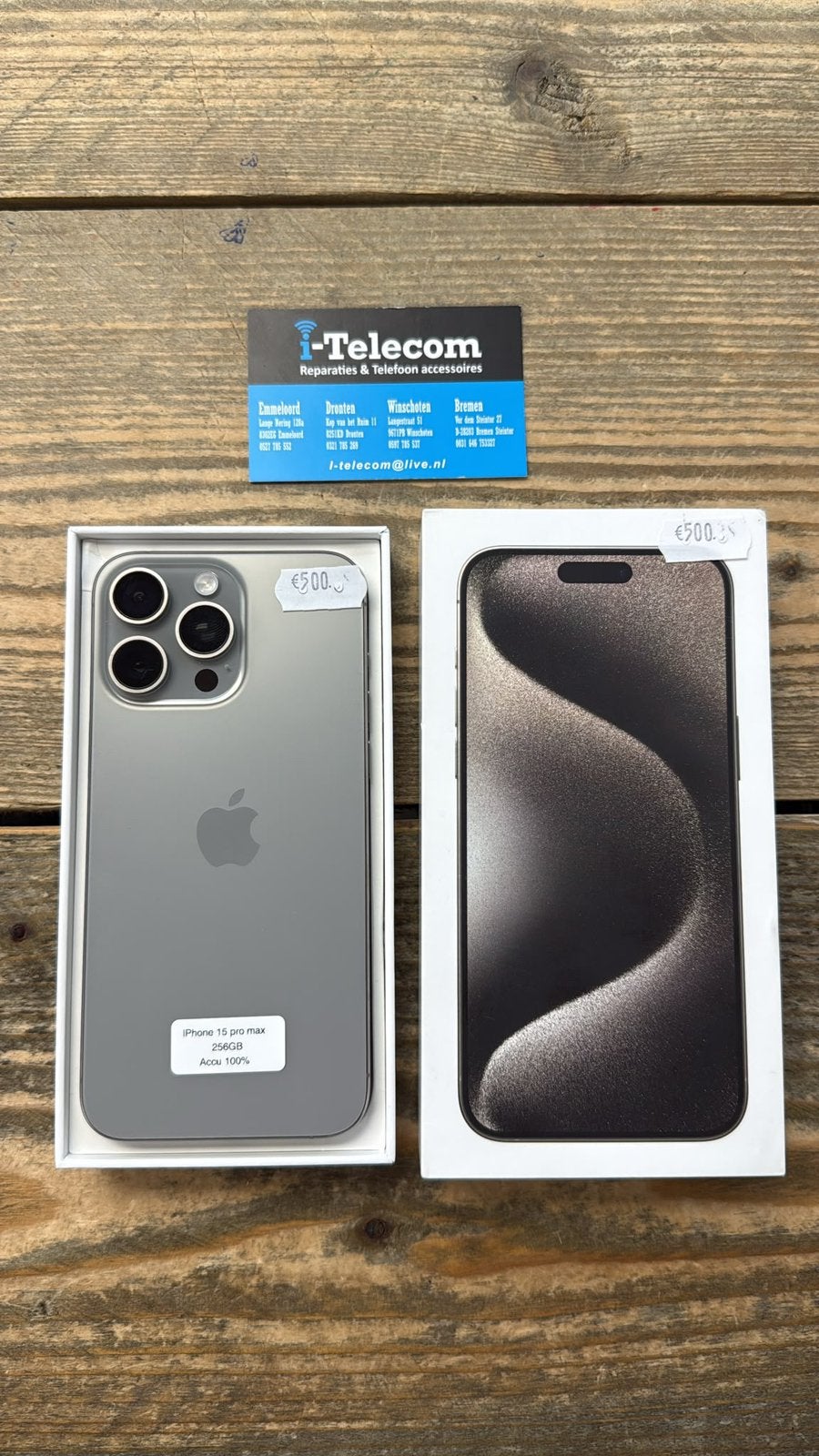 Iphone 15 pro max natural 256 GB + garantie 100%, Ophalen of Verzenden, Zo goed als nieuw, Overige typen