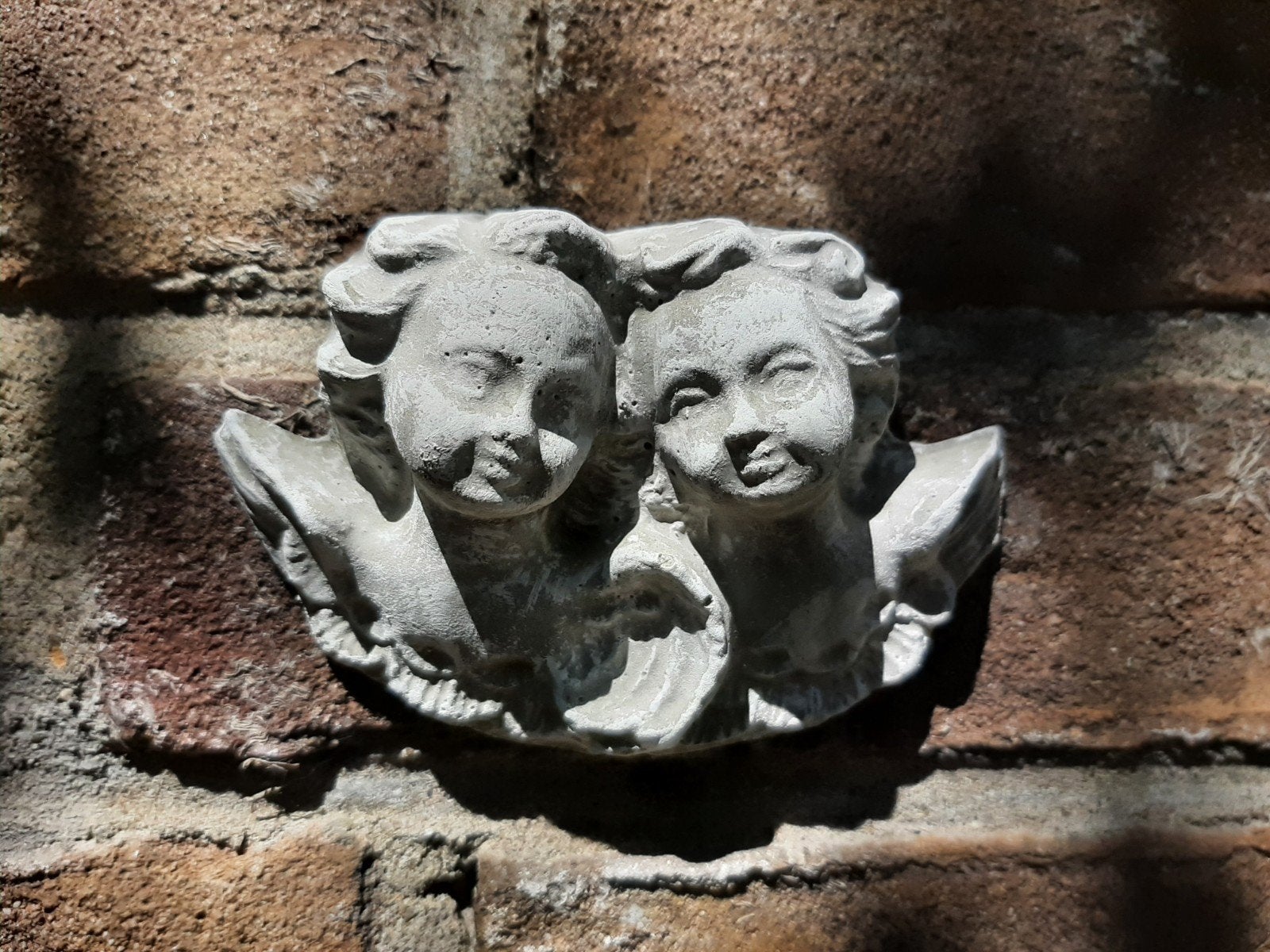 Engelen wanddecoratie betonnen beeld tuinbeeld beton beeldje, Ophalen of Verzenden