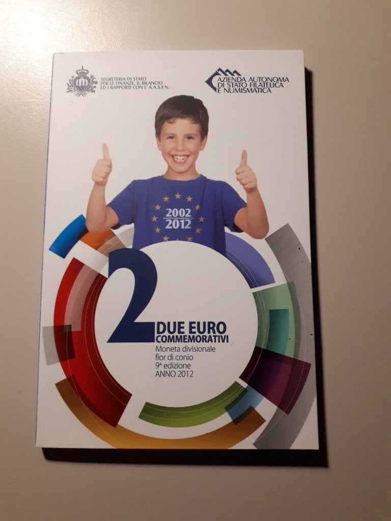 San Marino 2012: 2 Euro 10 jaar Euro (BU, blister), Postzegels en Munten, Munten | Europa | Euromunten, Verzenden, San Marino