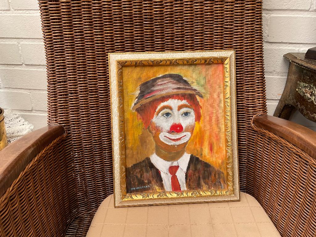 Schilderij op doek Clown, Ophalen of Verzenden