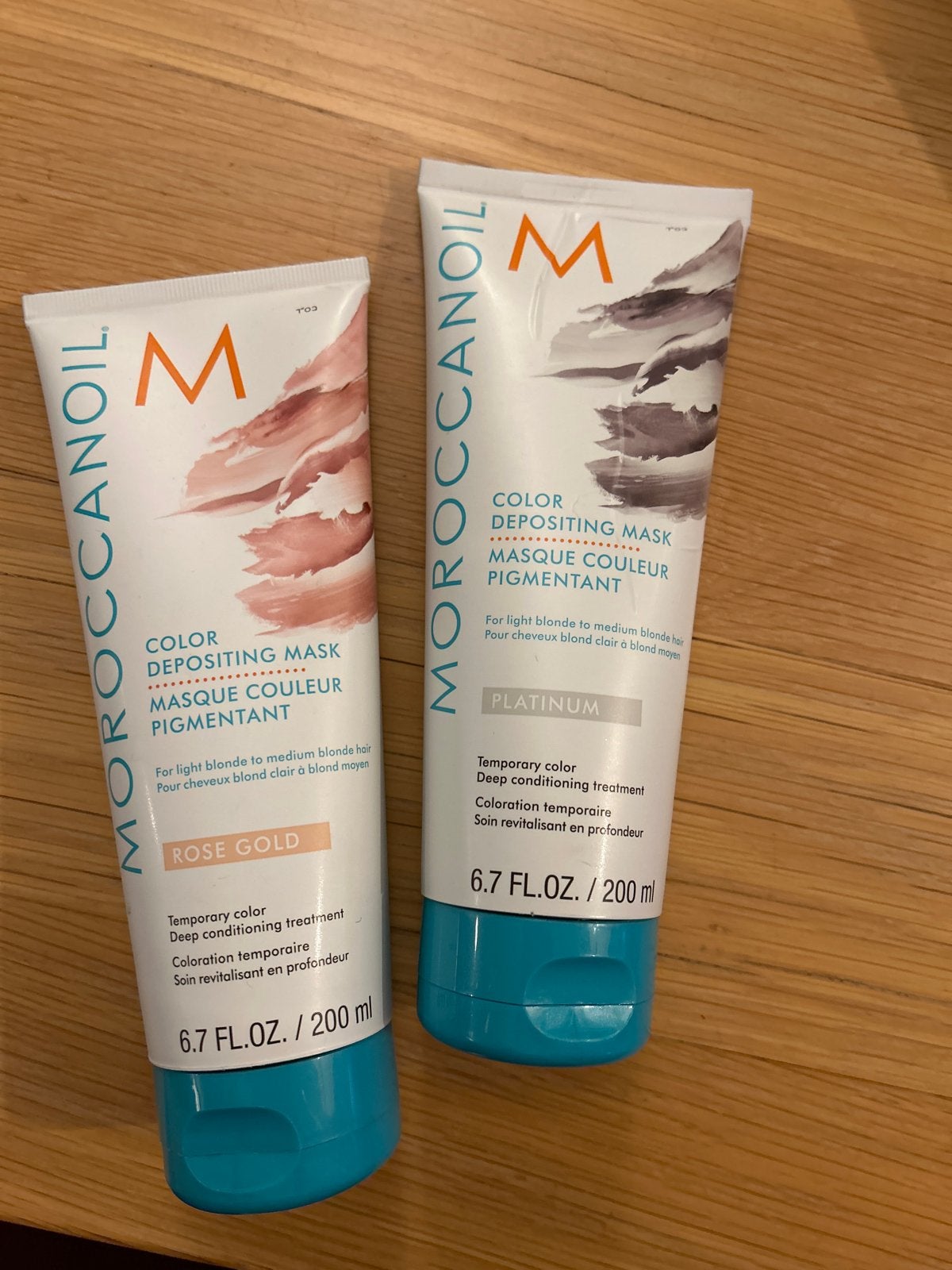 Moroccanoil Color Depositing Mask - Roségoud & Platinum, Ophalen of Verzenden, Zo goed als nieuw, Haarverzorger of -hersteller