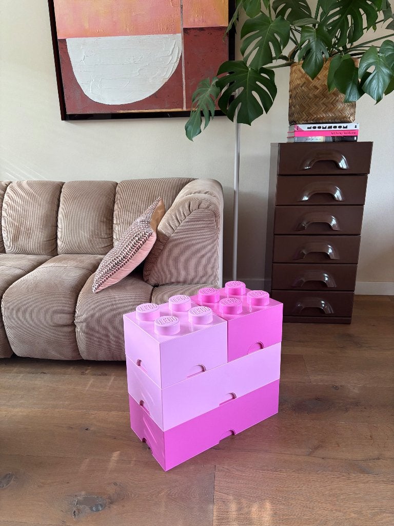 Lego Opbergboxen Roze - 2x8 en 2x4 Noppen, Kinderen en Baby's, Ophalen, Lego, Accessoire, Zo goed als nieuw