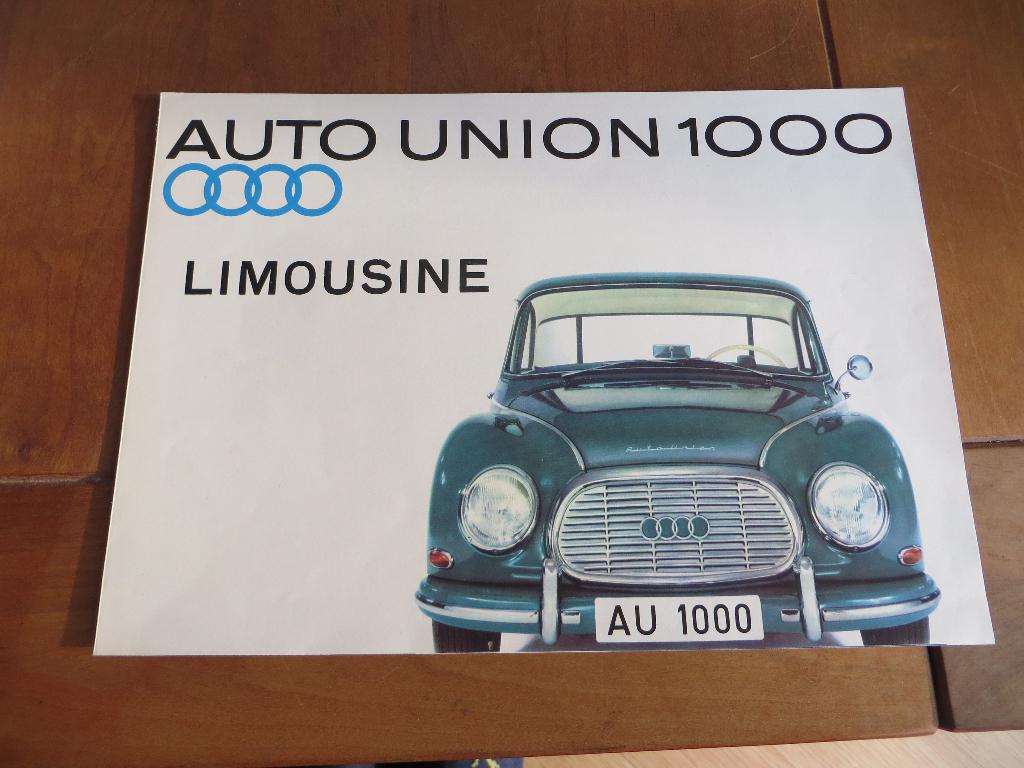 Folder Auto Union 1000 DKW 1962, Ophalen of Verzenden, Zo goed als nieuw, Overige merken, Auto union