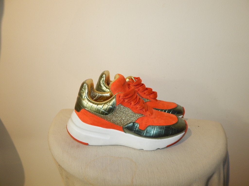 Alexander McQueen sneakers felle kleuren metalic delen 36, Overige kleuren, Verzenden, Sneakers of Gympen, Gedragen