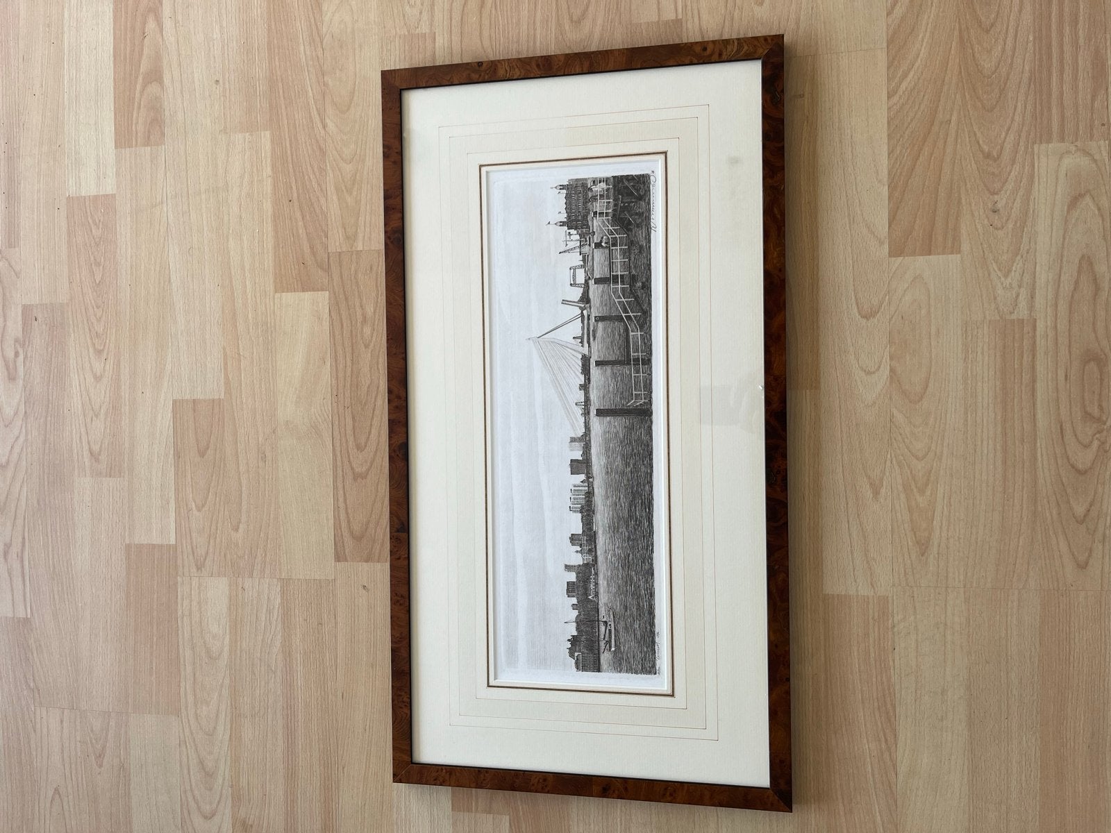 Pen schilderij van het Kurhaus, Realistisch, Ophalen of Verzenden, Tekening, Ingelijst