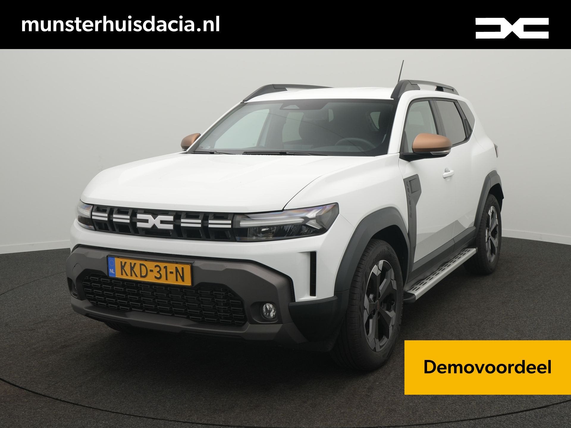 Dacia Duster 1.8 hybrid 155 extreme - Demo - Sidesteps - Pac, Auto's, Dacia, Stof, Wit, Origineel Nederlands, Bedrijf