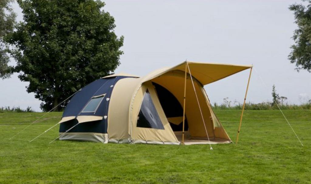 Karsten tent blauw 3x3 met voortent, Caravans en Kamperen, Tenten, Ophalen, Gebruikt