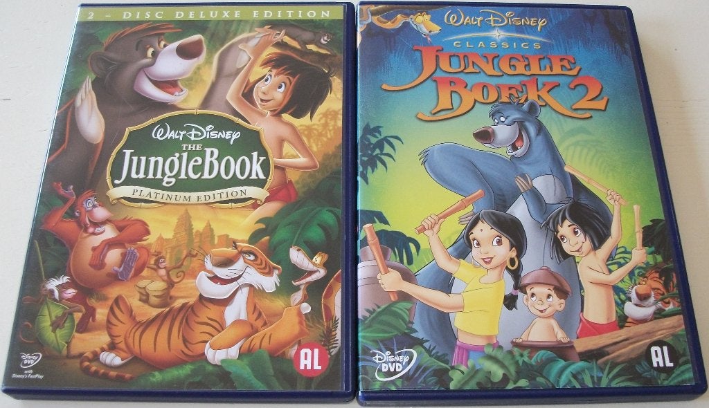 Dvd *** JUNGLE BOEK *** 2 stuks Walt Disney, Alle leeftijden, Nederlands, Ophalen of Verzenden, Zo goed als nieuw