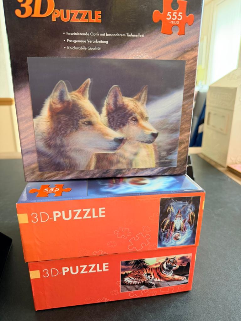 3 doosjes met 3d puzzels a 555 stukjes, Ophalen of Verzenden, Minder dan 500 stukjes, Rubik's of 3D-puzzel