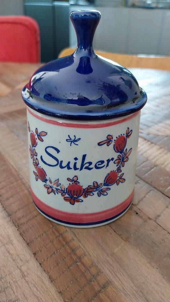Vintage suikerpot Zenith Gouda, Antiek en Kunst, Antiek | Keramiek en Aardewerk, Ophalen