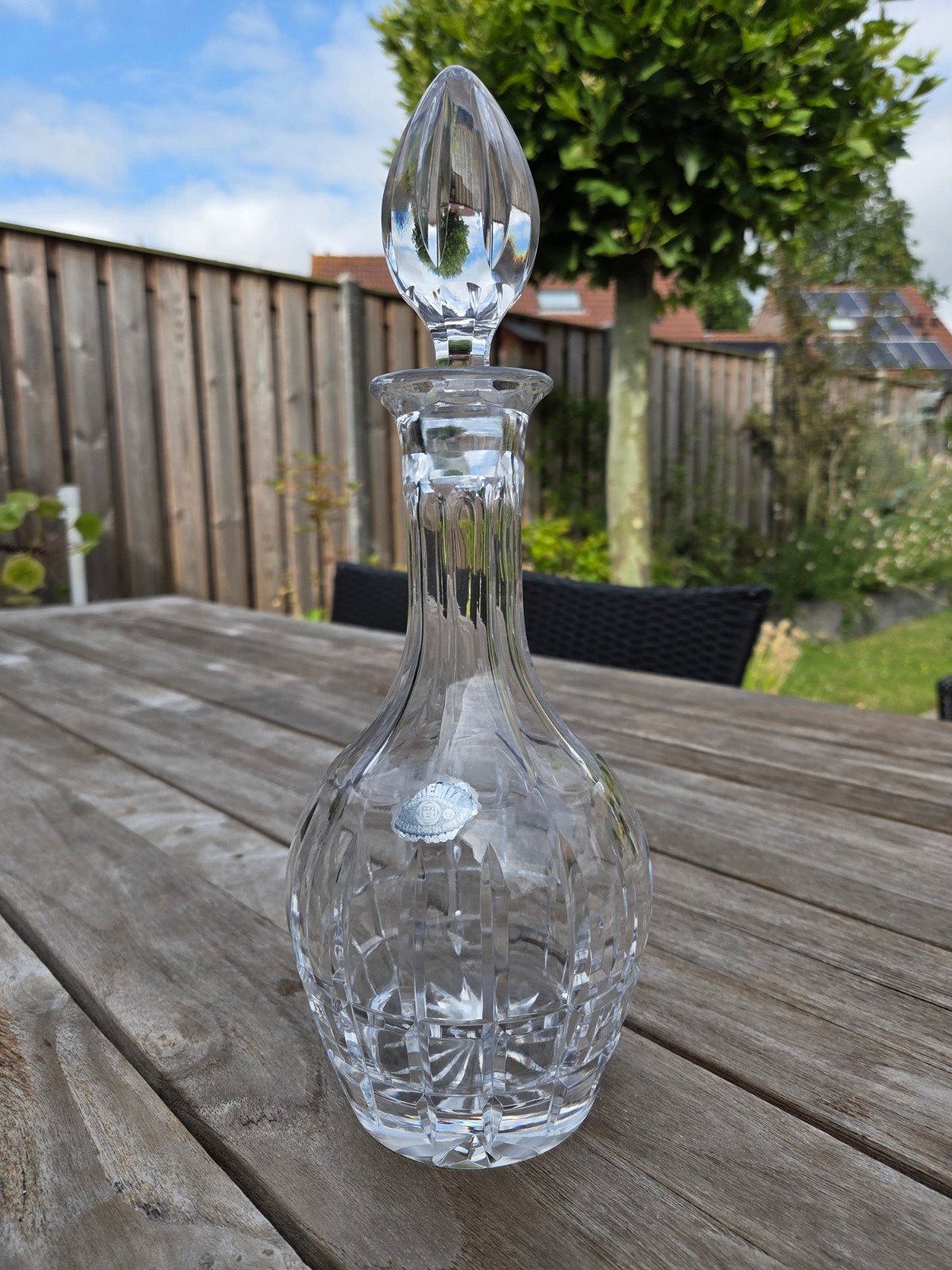 Mooie 24% loodkristallen karaf Bohemia met stop, Antiek en Kunst, Antiek | Glas en Kristal, Ophalen