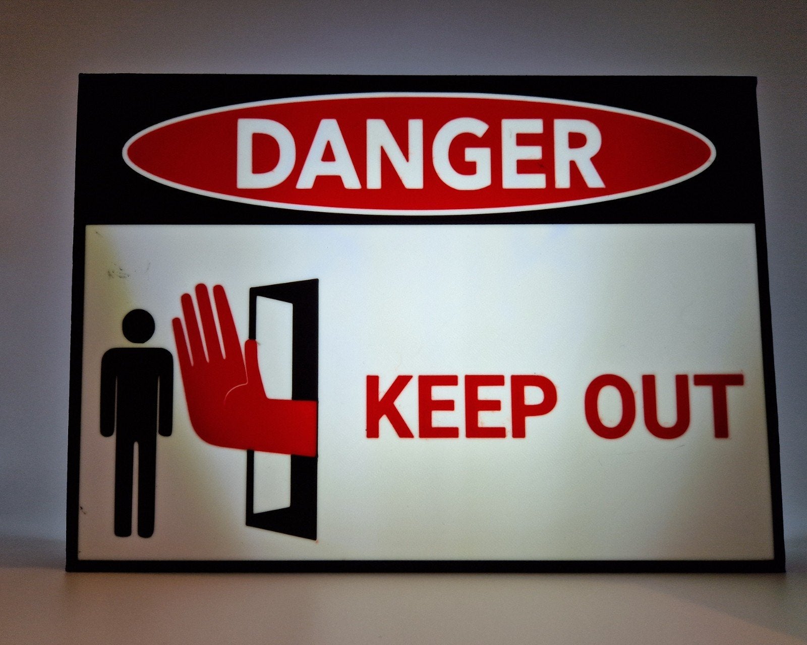 Danger Keep Out Lightbox - Lichtbak, Gebruikt, Meerkleurig, Kunststof, Ophalen of Verzenden