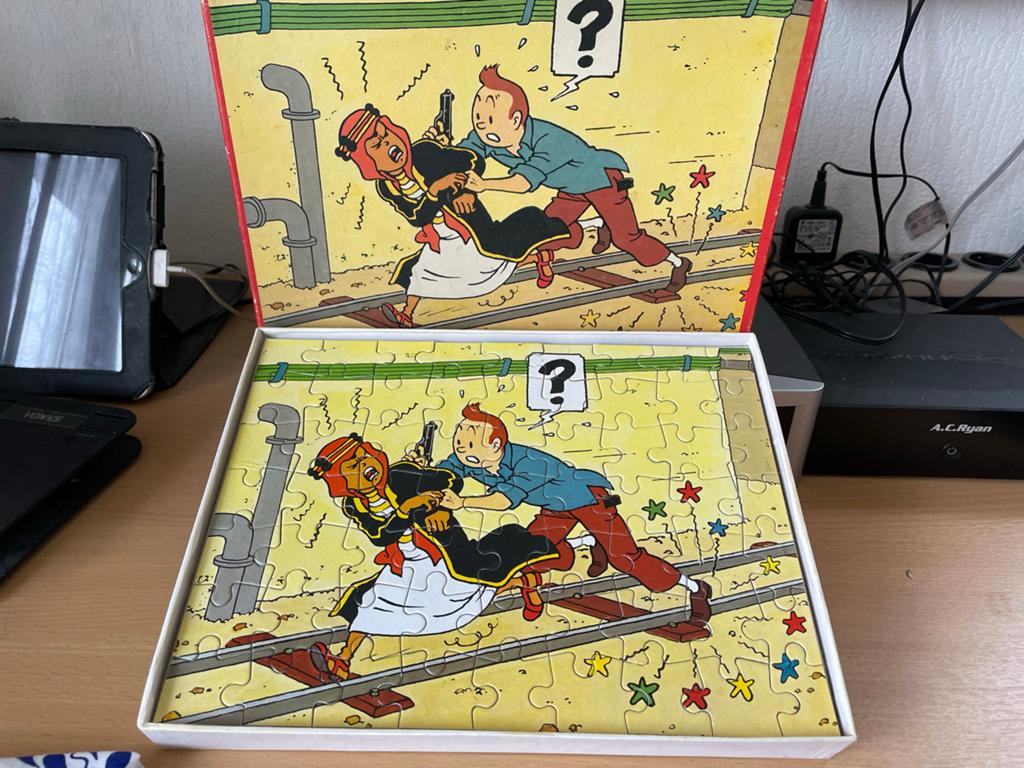 Compleet Kuifje Puzzel - Avontuur op de Rails, Ophalen of Verzenden, Meer dan 50 stukjes, Gebruikt, 6 jaar of ouder