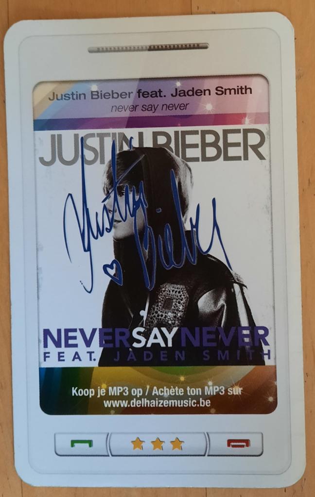 JUSTIN BIEBER - STAR & TUNES KAARTJE, Ophalen of Verzenden