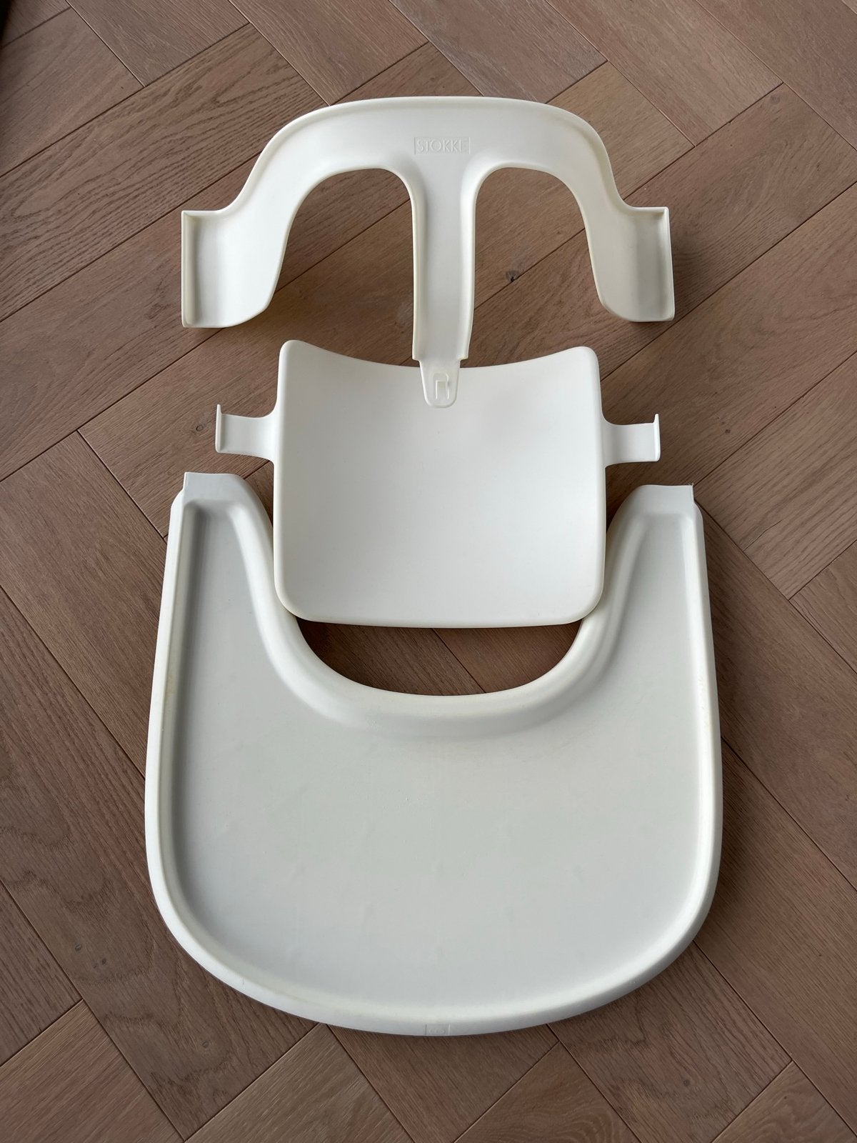 Stokke Tripp Trapp Baby Set met Tray - Wit, Kinderen en Baby's, Ophalen, Zo goed als nieuw, Meegroeistoel, Afneembaar eetblad