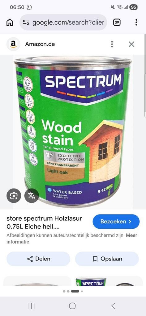 Gezocht spectrum light oak beits, Doe-het-zelf en Verbouw, Verf, Beits en Lak, Bruin, Nieuw, Beits, Ophalen of Verzenden