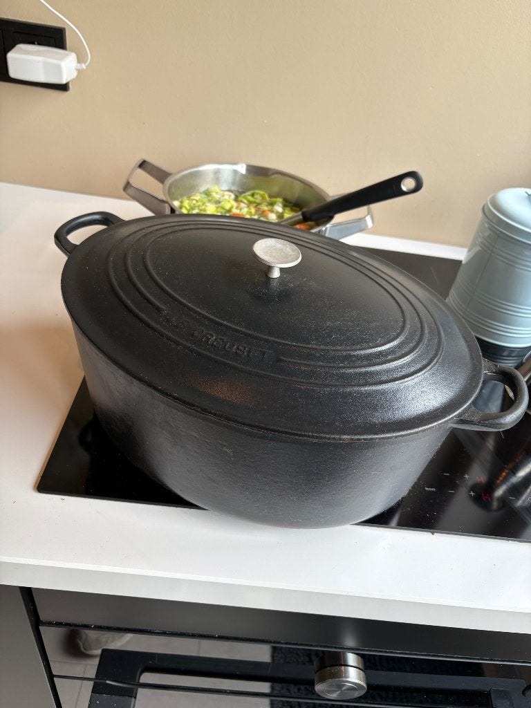 Le Creuset braadpan gietijzer, Ophalen, Zo goed als nieuw, Gietijzer, Koekenpan of Braadpan