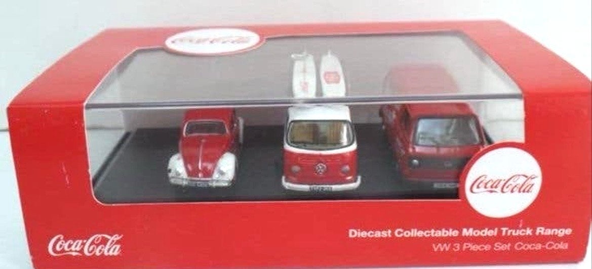 Coca-Cola VW 3-delige set: Kever, Busje, Bestelwagen, Ophalen of Verzenden, Nieuw