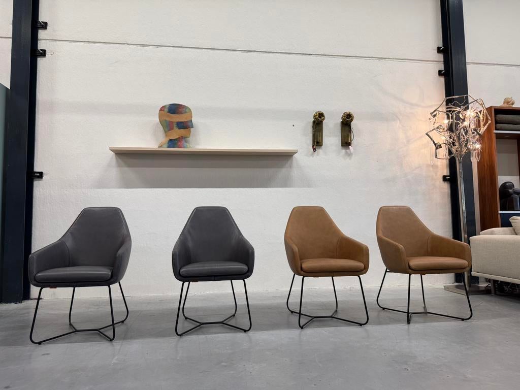 4 nieuw Montis Vico Lazy eetkamerstoelen Country leer Stoel