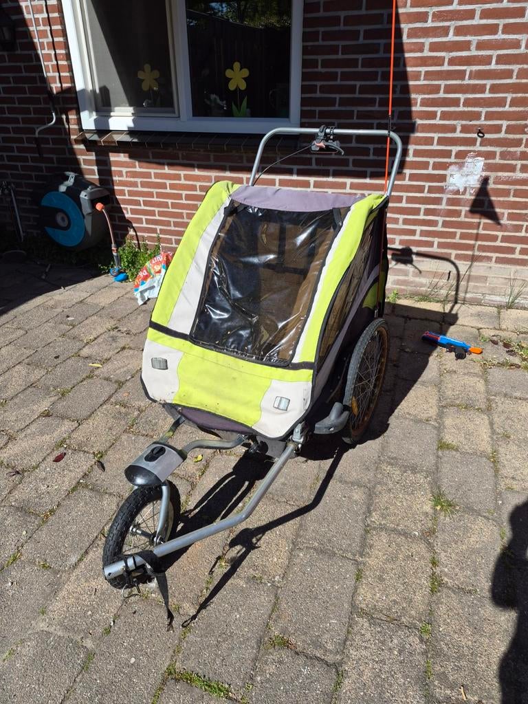Kinderfietskar - Gebruikt maar functioneel, Fietsen en Brommers, Fietsaccessoires | Aanhangers en Karren, Ophalen, Gebruikt, Kinderkar
