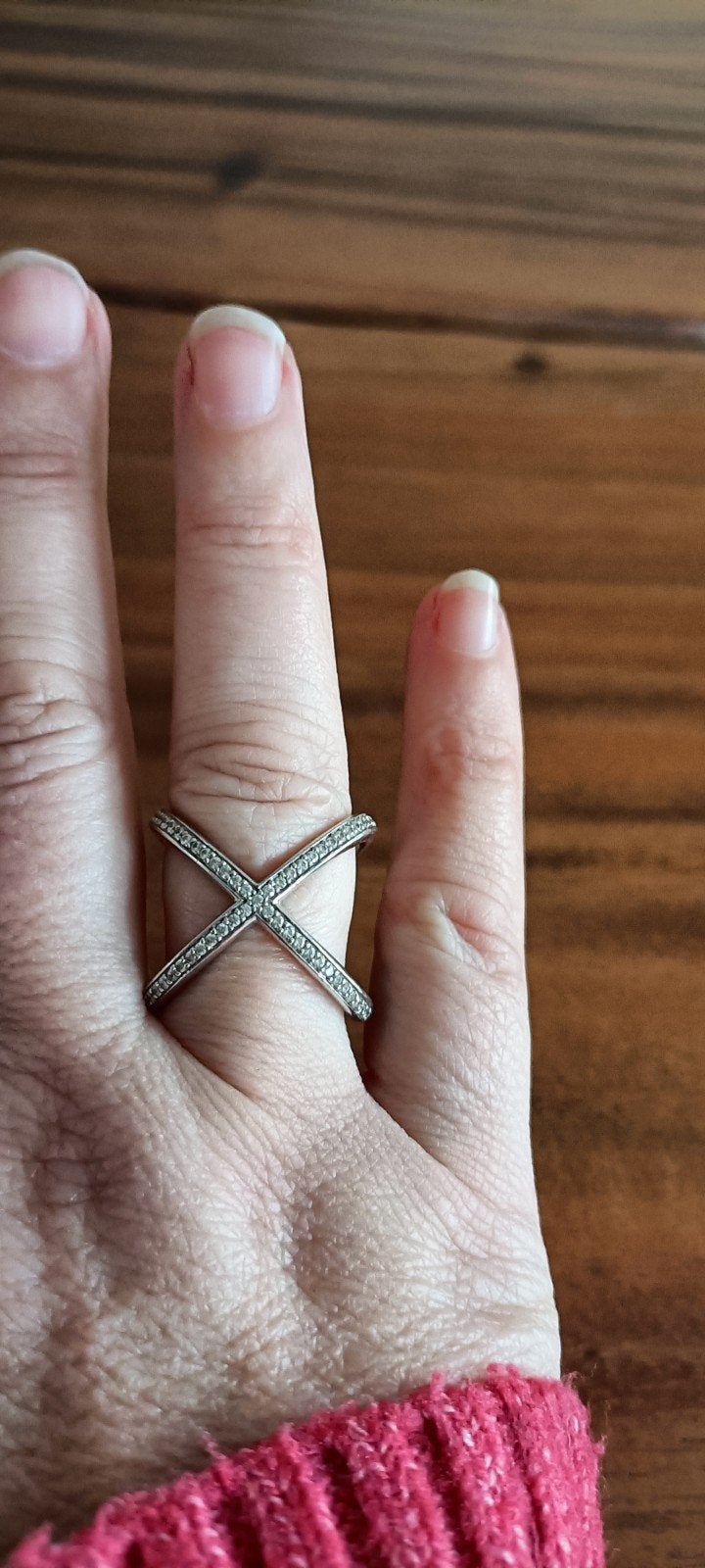 Ti sento zilveren ring met zirkonia maat 58, 18 tot 19, Ophalen of Verzenden, Zo goed als nieuw, Dame