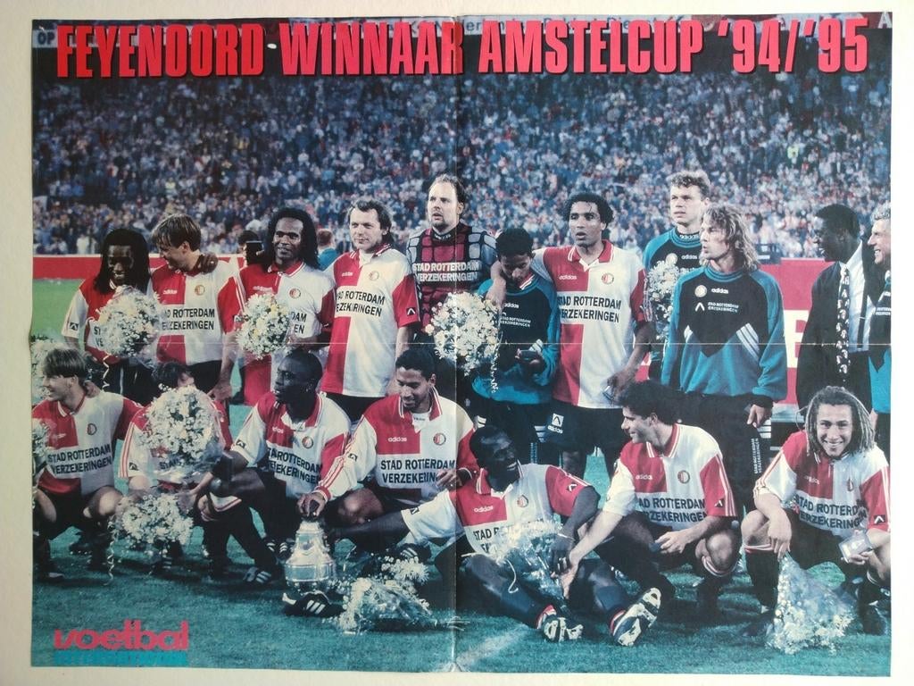 Vintage poster VI Feyenoord Amstel Cup Ajax CL '94 - '95, Ophalen of Verzenden, Zo goed als nieuw, Ajax