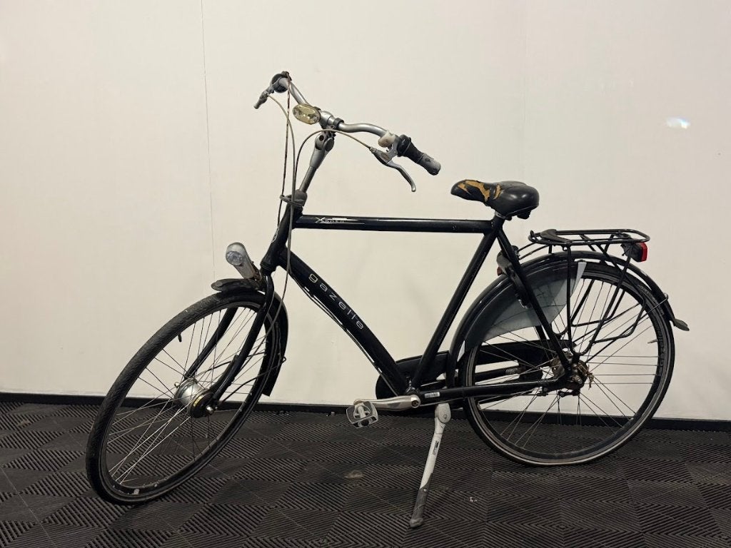 Gazelle Xanta Herenfiets - Zwart Fiets Heren, Fietsen en Brommers, Gebruikt, Velgrem, Versnellingen, Ophalen of Verzenden