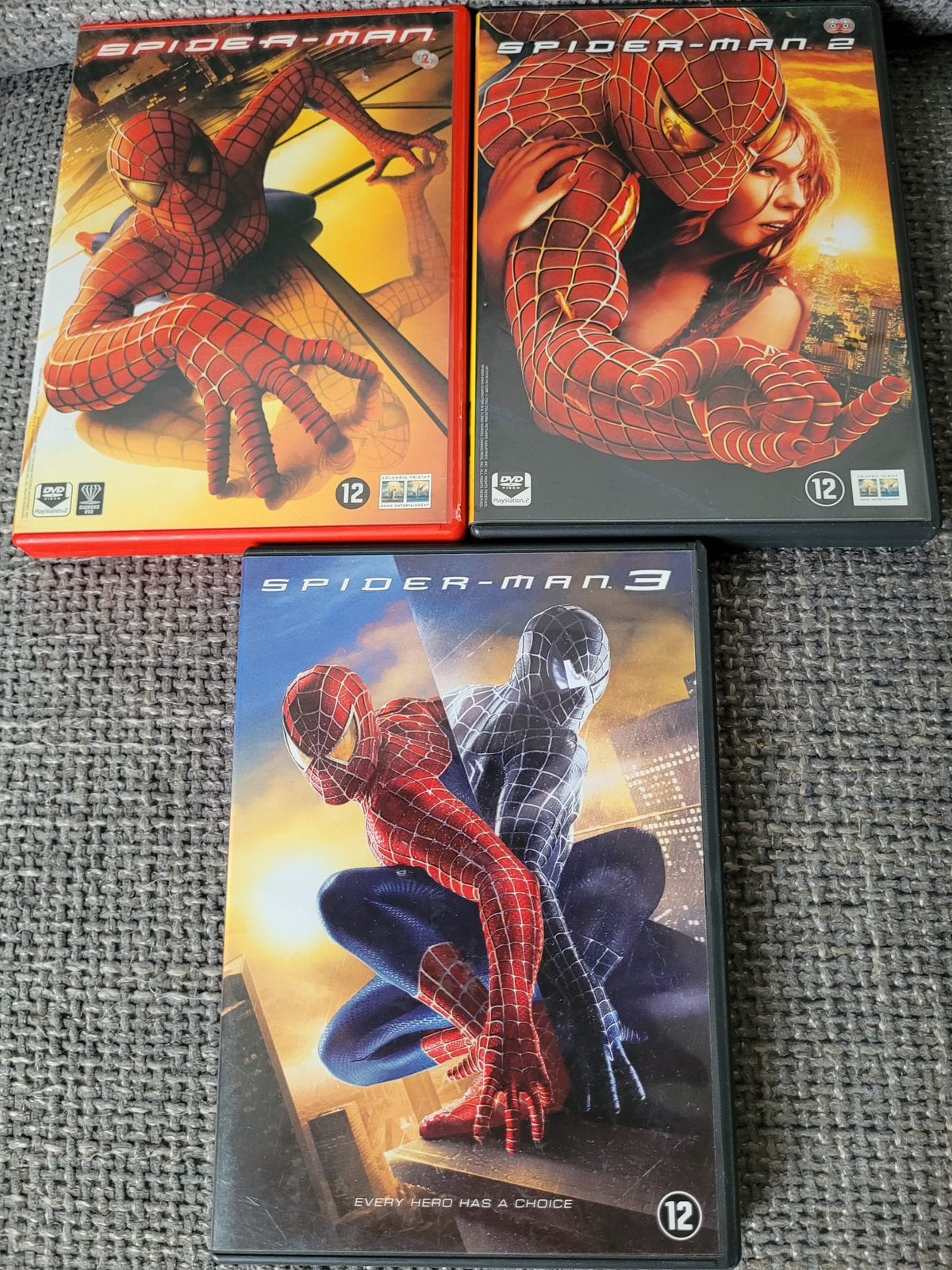 3 spiderman dvd's delen 1, 2 en 3, Ophalen of Verzenden, Gebruikt