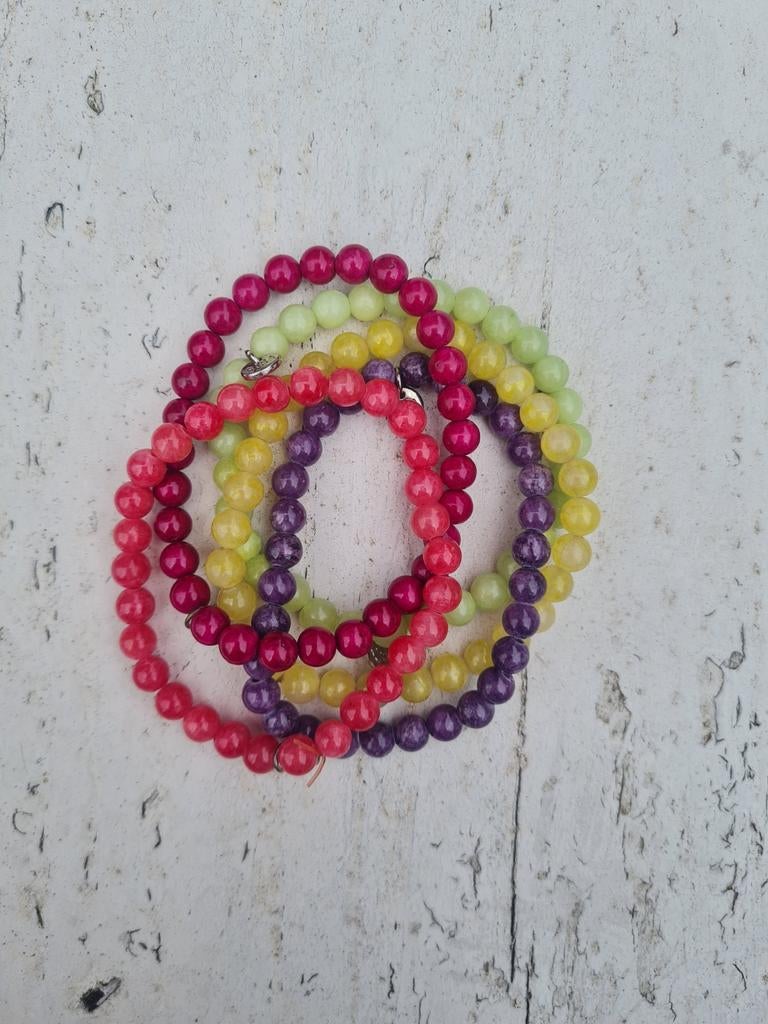 BIBA natuurstenen kralenarmbandjes 3 euro pst nieuw, Overige materialen, Nieuw, Ophalen of Verzenden, Roze