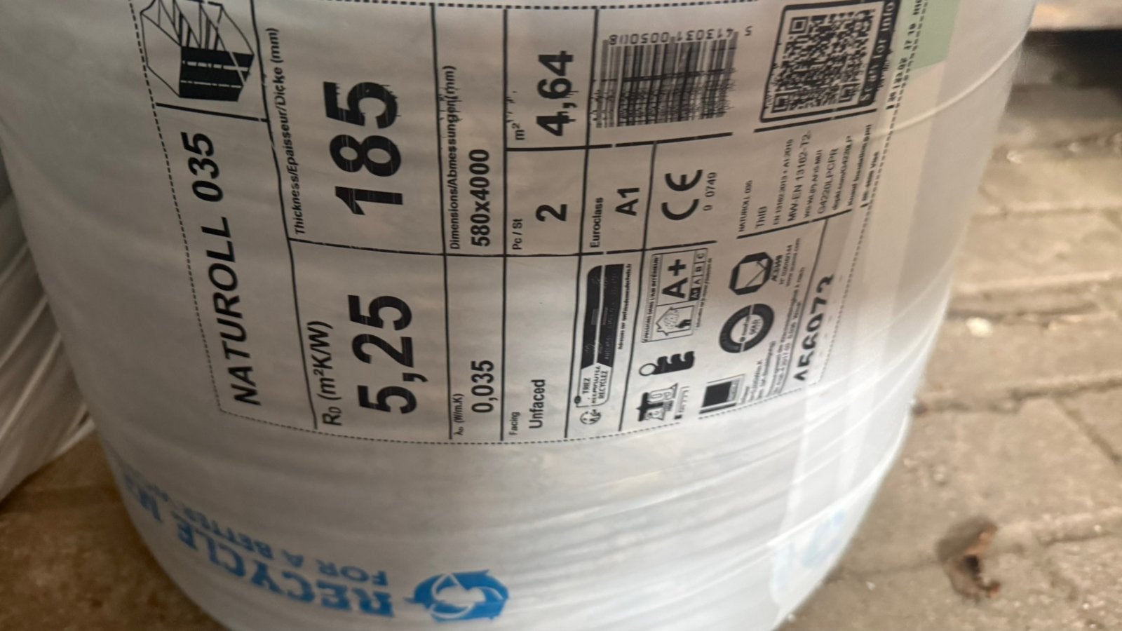 Naturoll 185mm dik  6x 580x4600, Ophalen, 12 cm of meer, Nieuw, 15 m² of meer