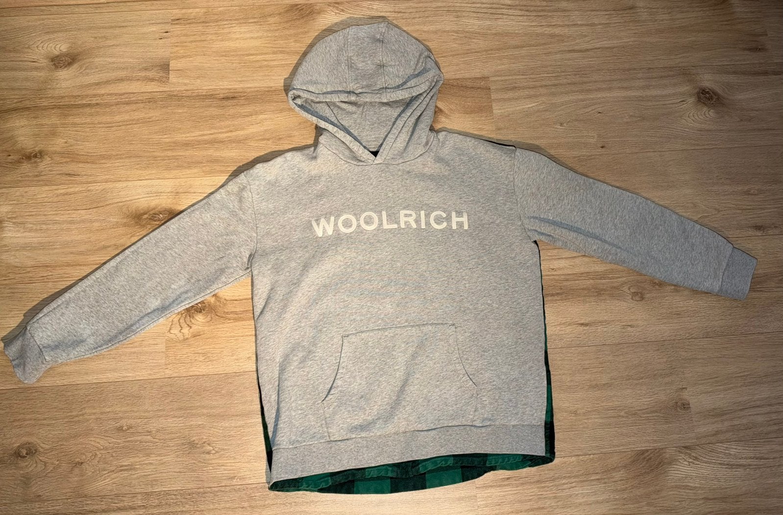 Woolrich hoodie (Groen) (kindermaat 14 / ca. 164), Kleding | Heren, Ophalen of Verzenden, Zo goed als nieuw, Overige maten, Grijs