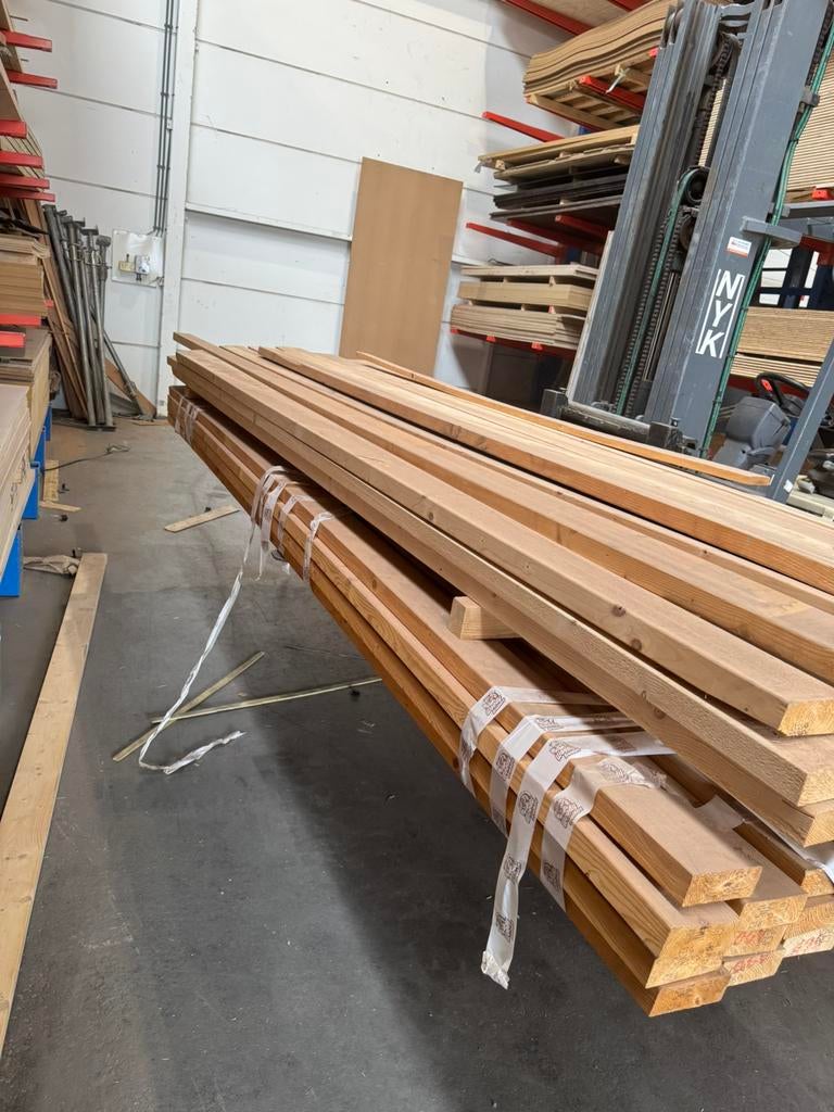 Vurenhout 50x120 360cm restant pakket 50st, Ophalen, Nieuw, 250 cm of meer, Balken