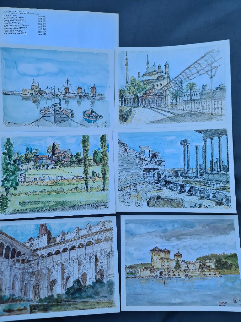 Willem Wissing - Bundel van 12 tekeningen en aquarellen, Ophalen of Verzenden